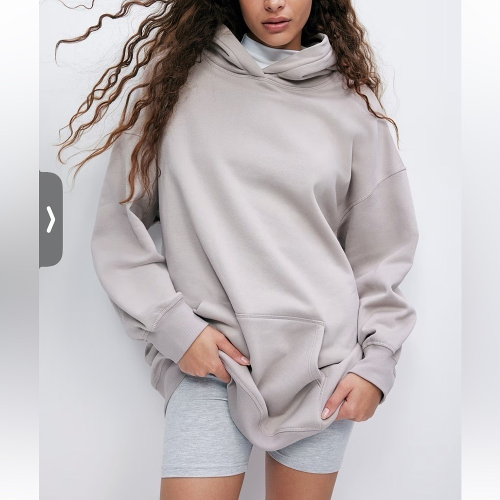 Divided Tan Hooded Cotton Dress